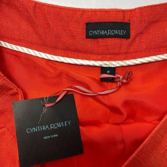 CYNTHIA ROWLEY Linen Orange Short NWT - Picture 5 of 6